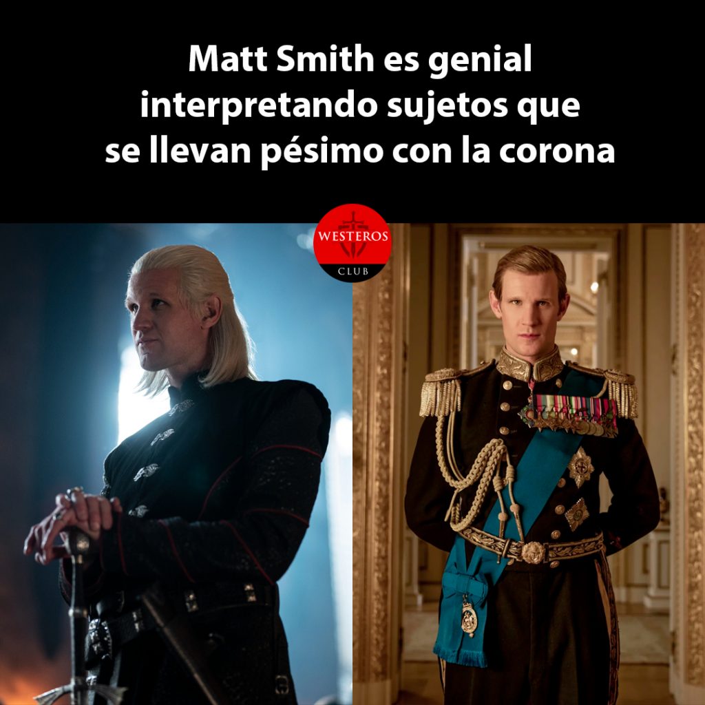Matt Smith es bueno interpretando personajes que se llevan mal con la corona