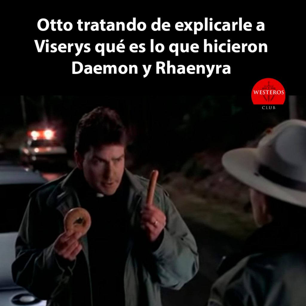 Otto tratando de explicar lo que hicieron Daemon y Rhaenyra