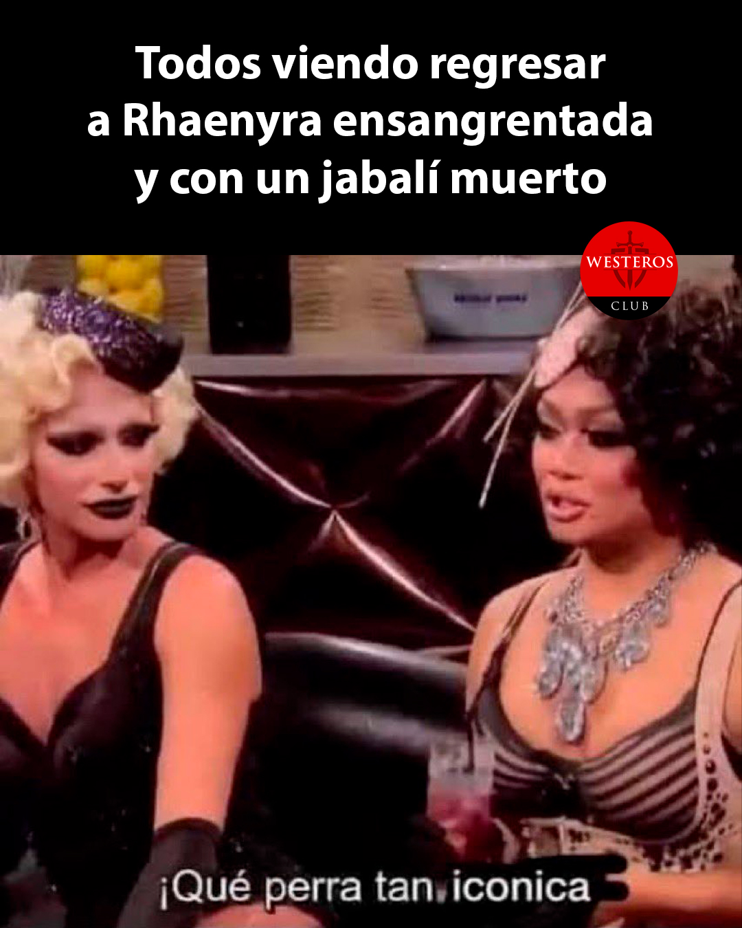 Todos viendo regresar a Rhaenyra ensangrentada y con un jabalí muerto