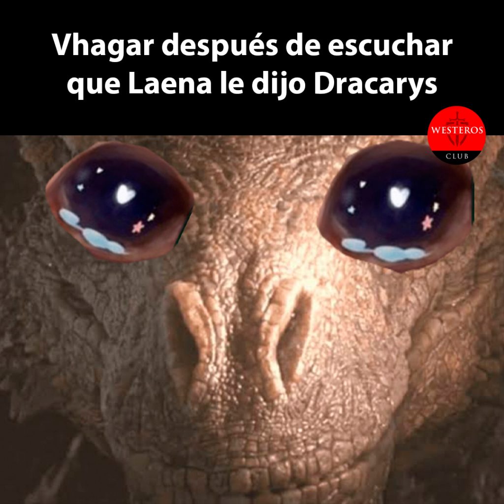 Vhagar después de escuchar que Laena le dijo Dracarys