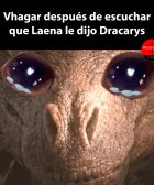 Vhagar después de escuchar que Laena le dijo Dracarys