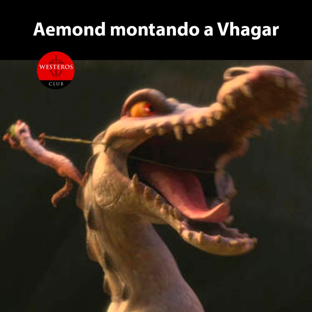 Aemond montando a Vhagar