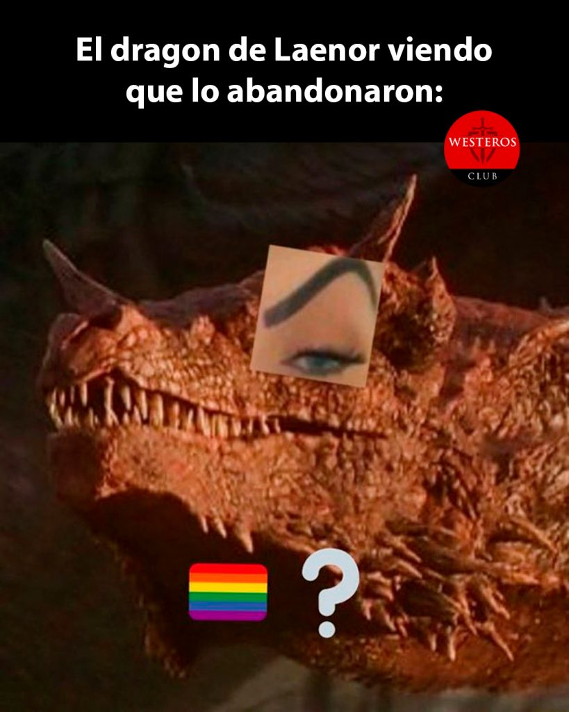 El dragón de Laenor viendo que lo abandonaron