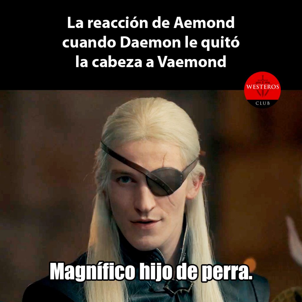 La reacción de Aemond cuando Daemon le quitó la cabeza a Vaemond