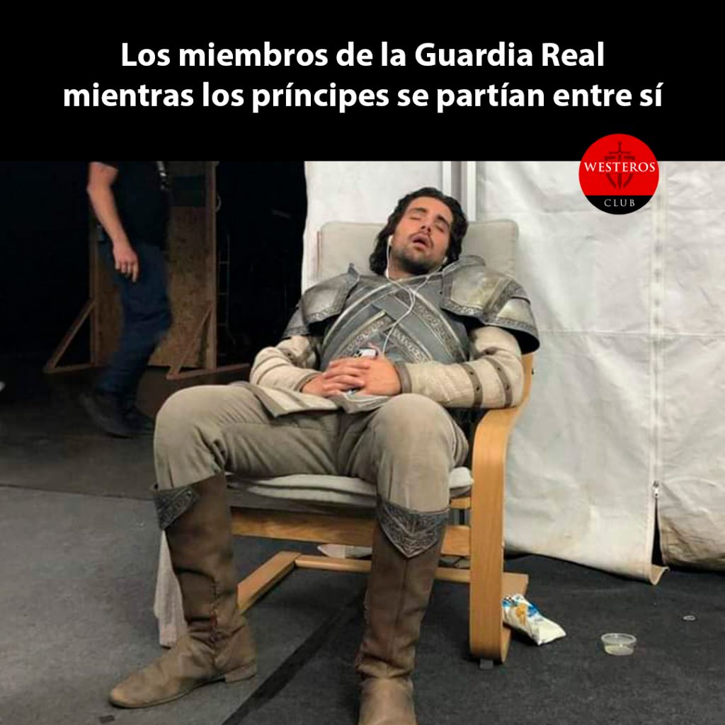 Los miembros de la Guardia Real mientras los príncipes se partían entre sí