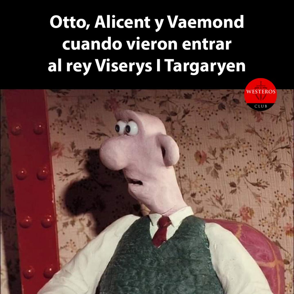 Otto, Alicent y Vaemond cuando vieron entrar al rey Viserys