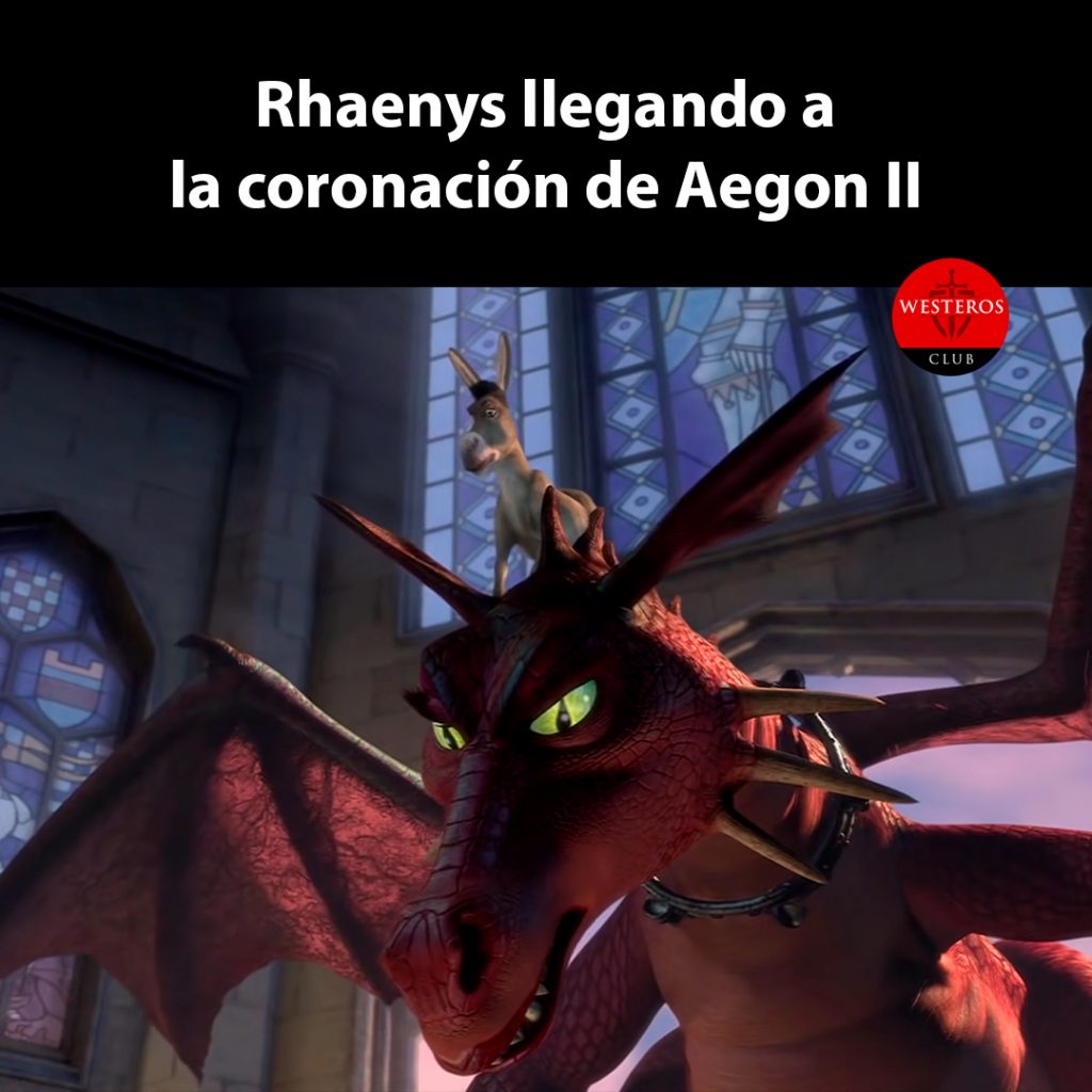 Rhaenys llegando a la coronación de Aegon II