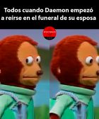 Todos cuando Daemon empezó a reírse en el funeral de su esposa