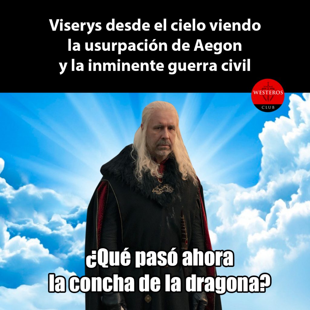 Viserys desde el cielo viendo la usurpación de Aegon