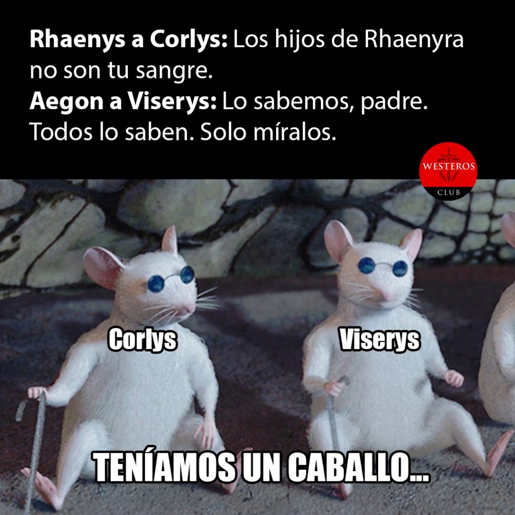 Viserys y Corlys cuando les dicen que sus nietos son bastardos