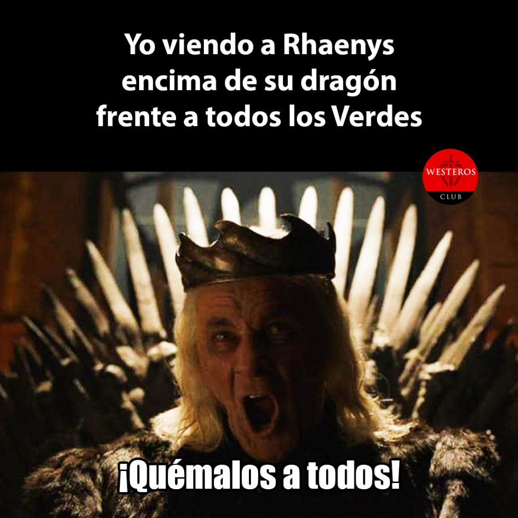 Yo viendo a Rhaenys encima de su dragón frente a todos los Verdes